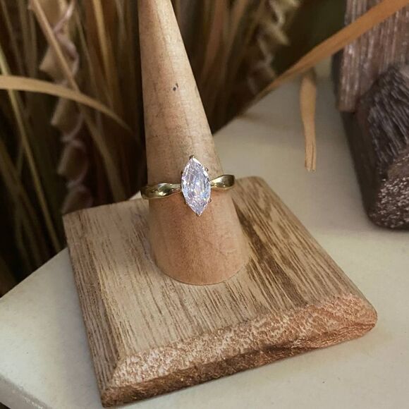 IP Gold Stainless Steel AAA Grade CZ Ring With Ion Plating - Picture 3 of 5